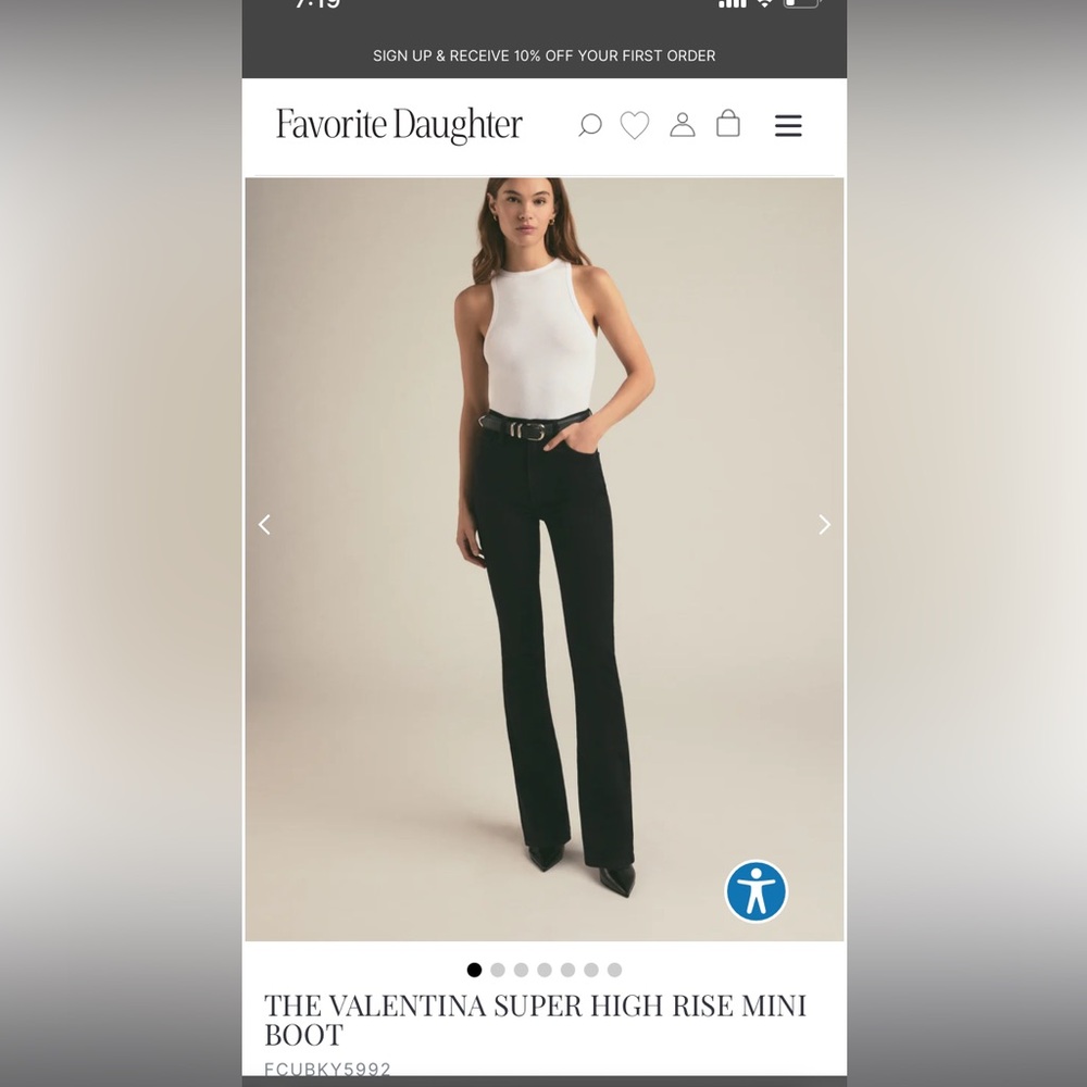 Favorite Daughter Valentina Super High Rise Mini Boot, Black Jeans